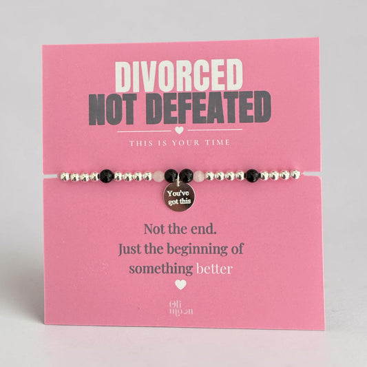 Personalised Divorce Bracelet | Divorced Not Defeated Gift | New Beginnings Bracelet | Divorce Gift for Her | Self Love Jewellery