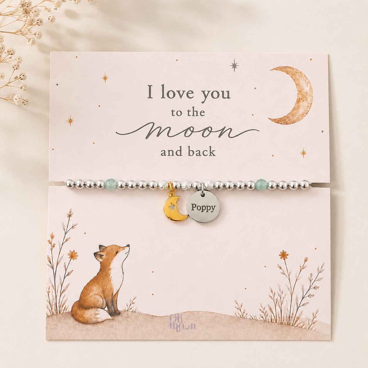 Personalised love to the Moon Bracelet, Engraved Name Bracelet, Gift for Daughter, Mum Gift, Best Friend Gift wife or girlfriend present