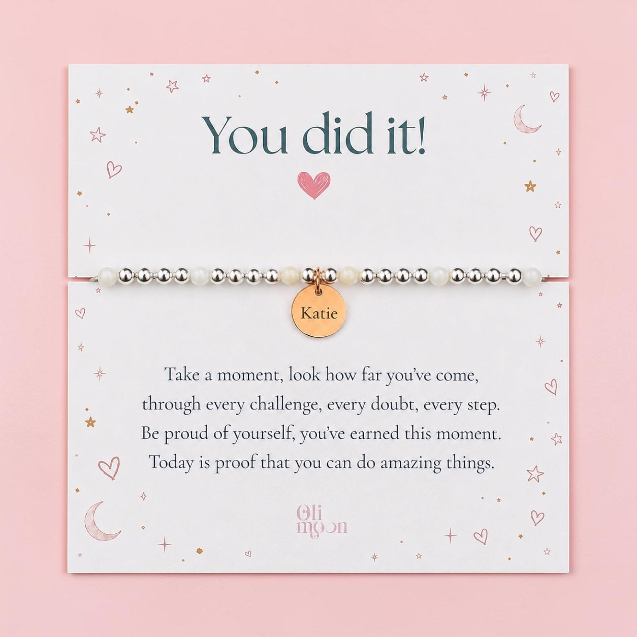 Personalised ‘You Did It!’ Bracelet | Graduation Gift | Congratulations Bracelet | Personalised Bracelet | Achievement Gift | Exam pass