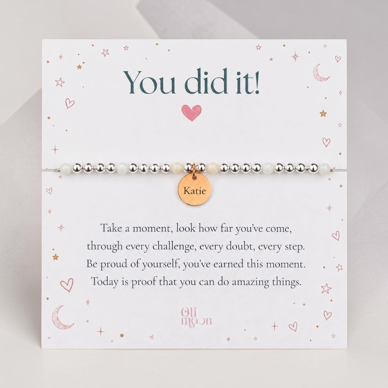 Personalised ‘You Did It!’ Bracelet | Graduation Gift | Congratulations Bracelet | Personalised Bracelet | Achievement Gift | Exam pass