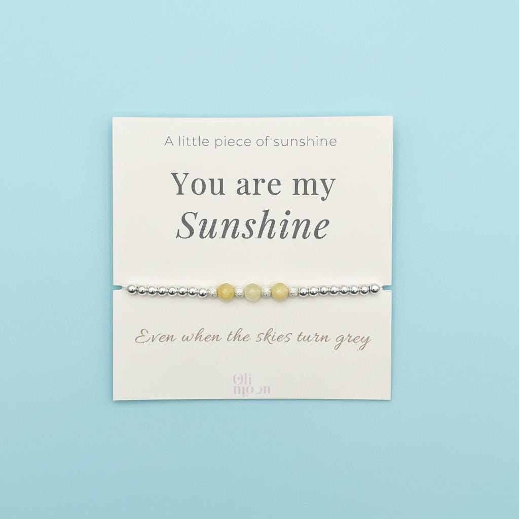 You Are My Sunshine Bracelet, Gift for Her, Friendship Bracelet, Thinking of You Gift, Positive Gift, Birthday Gift, Handmade UK