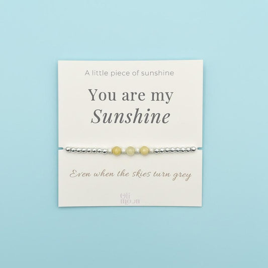 You Are My Sunshine Bracelet, Gift for Her, Friendship Bracelet, Thinking of You Gift, Positive Gift, Birthday Gift, Handmade UK