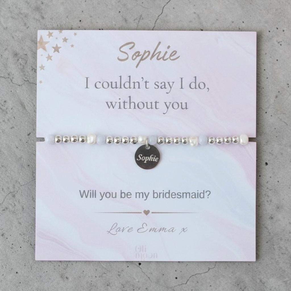 Personalised Bridesmaid Bracelet, Will You Be My Bridesmaid Gift, Bridesmaid Proposal Jewellery, Custom Name Bracelet, Wedding present