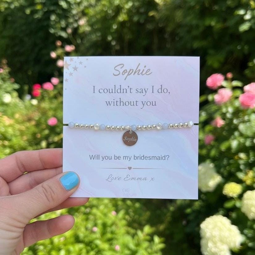 Personalised Bridesmaid Bracelet, Will You Be My Bridesmaid Gift, Bridesmaid Proposal Jewellery, Custom Name Bracelet, Wedding present