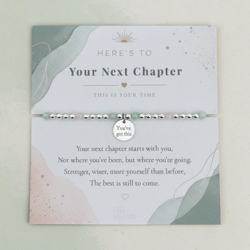 New Beginnings Bracelet, Personalised Next Chapter Gift, Engraved Charm Bracelet, Divorce Gift, Good Luck Bracelet, Gift for Her
