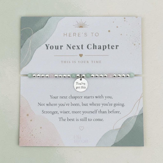 New Beginnings Bracelet, Personalised Next Chapter Gift, Engraved Charm Bracelet, Divorce Gift, Good Luck Bracelet, Gift for Her