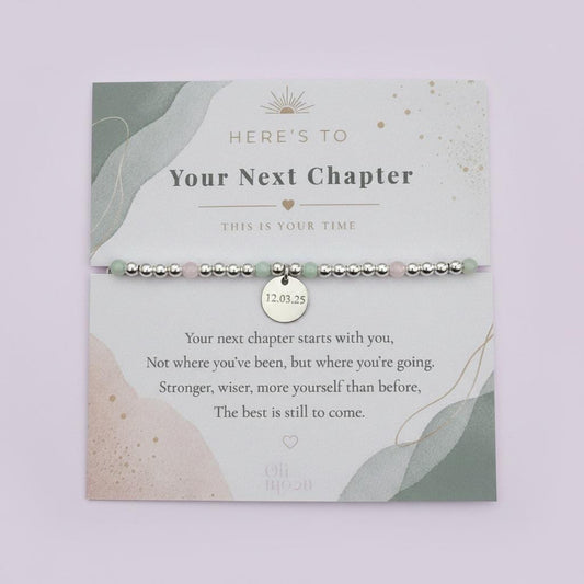 New Beginnings Bracelet, Personalised Next Chapter Gift, Engraved Charm Bracelet, Divorce Gift, Good Luck Bracelet, Gift for Her