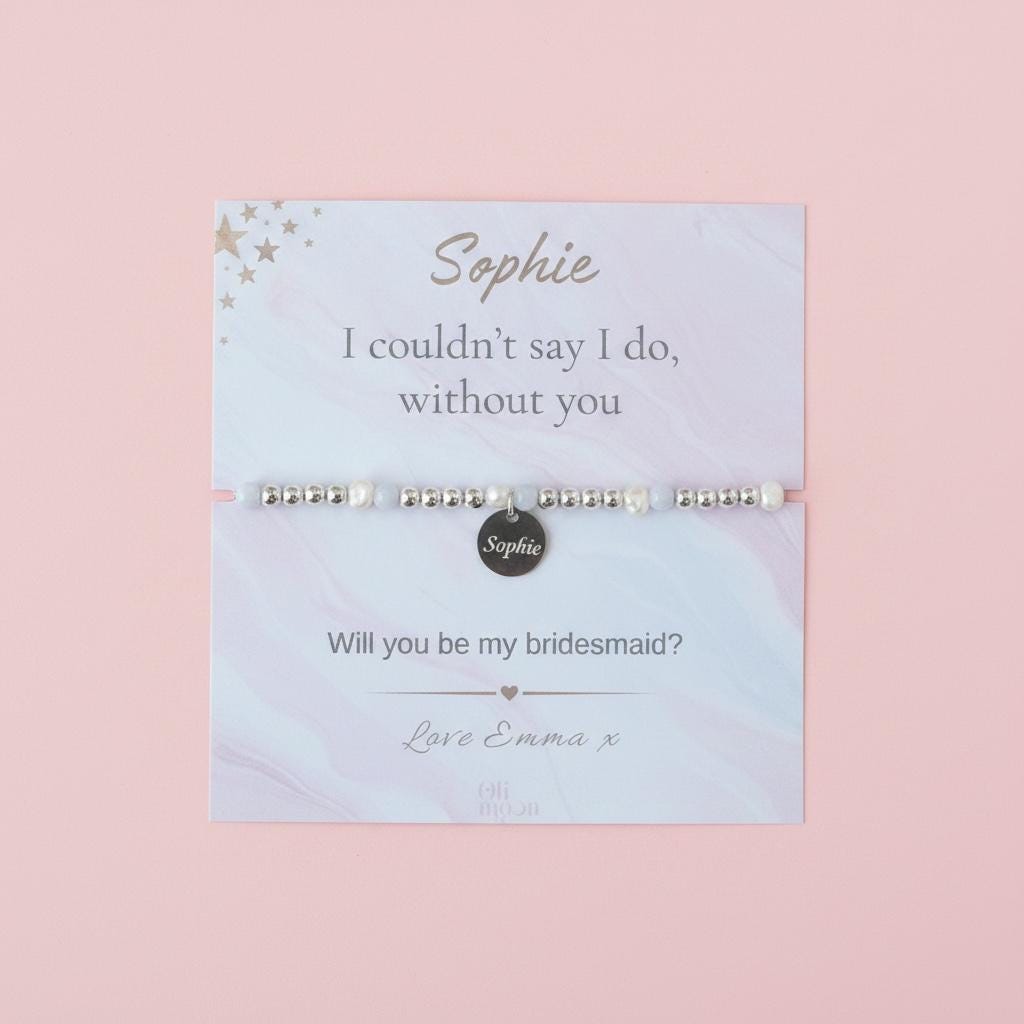 Personalised Bridesmaid Bracelet, Will You Be My Bridesmaid Gift, Bridesmaid Proposal Jewellery, Custom Name Bracelet, Wedding present